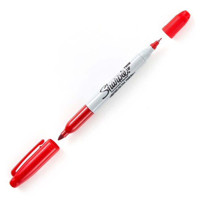 Bút Lông Dầu 2 Đầu Vẽ Trên Mọi Chất Liệu Sharpie Twin Tip - Màu Đỏ
