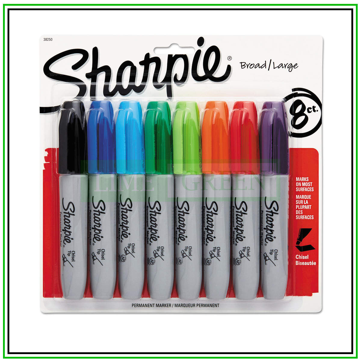 Bút lông ngòi dẹp Sharpie Chisel Tip - Vỉ 08 Màu