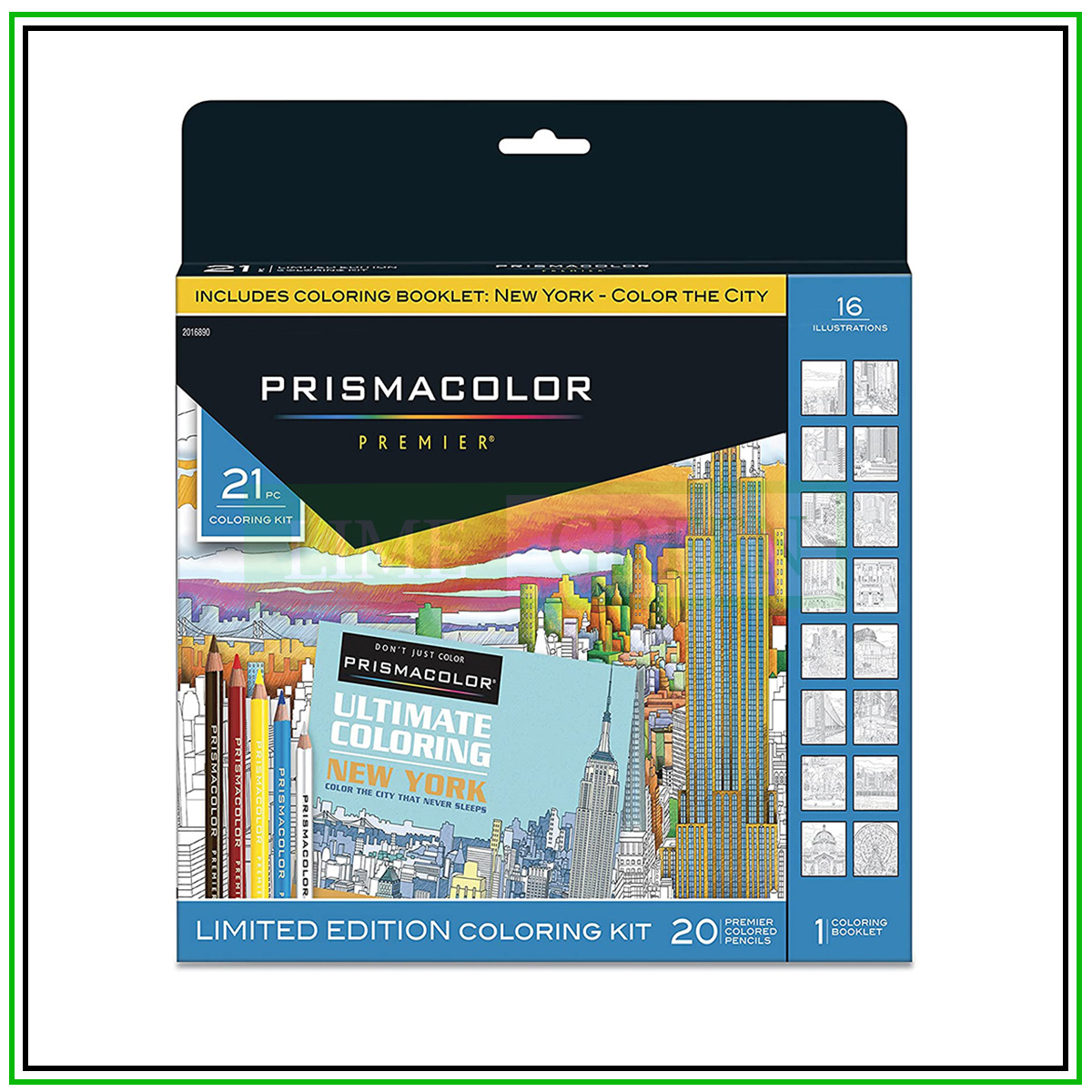 47Bộ bút chì màu cao cấp Prismacolor Premier Soft Core Adult Coloring Book Kit, New York City 21 màu - Hộp giấy