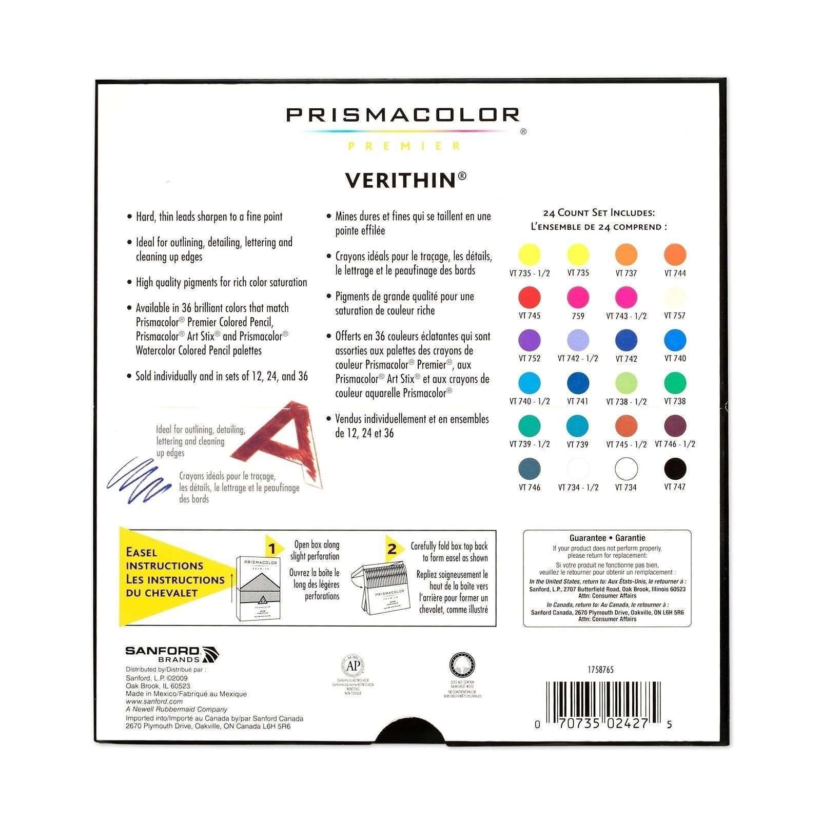 Bộ Chì Khô Cao Cấp Prismacolor Premier® Verithin® Colored Pencils 24 Màu