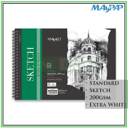 MayArt Wire-O Sketch Book 200gsm - 15s (A4)